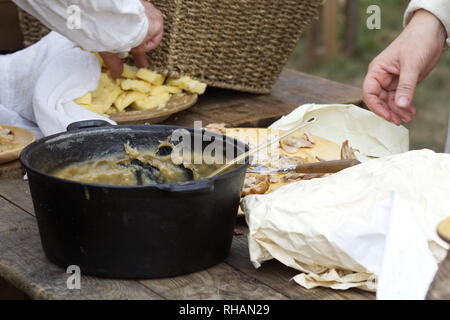 feeding the armies in medieval times Stock Photo