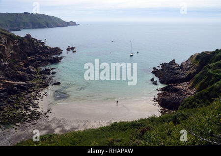 Petit Bot Bay from the Coastal Path in Guernsey, Channel Islands.UK. Stock Photo