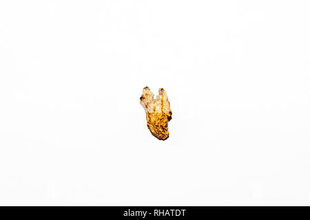Close-up on one slice of dried ginger for cooking on a white isolated background Stock Photo