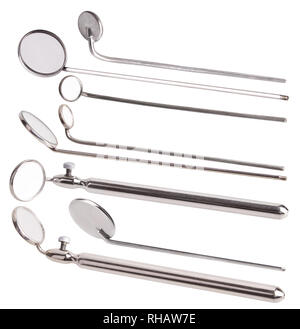 Medical instruments for ENT doctor: mirror and scapula for throat ...
