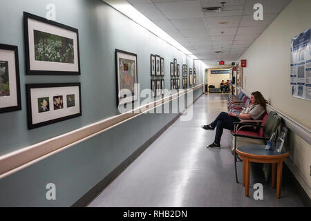 Crowed Waiting Room in Toronto Hospital waiting for free medical services, Toronto,Ontario,Canada Stock Photo