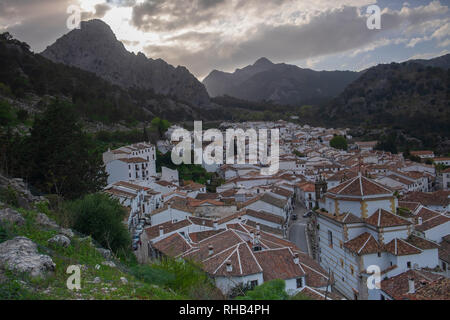 View of Zahara de la Sierra. Andalusia, Spain. Stock Photo