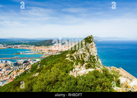 Gibraltar, United Kingdom: The tip of the rock of Gibraltar. Stock Photo