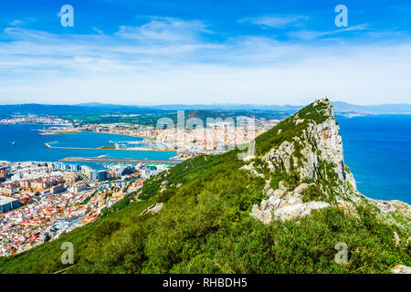 Gibraltar, United Kingdom: The tip of the rock of Gibraltar. Stock Photo