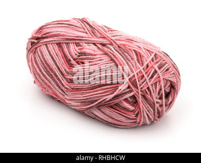 Skein of multicolor knitting yarn isolated on white Stock Photo