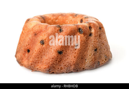 Homemade bundt cake isolated on white Stock Photo