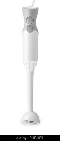 Front view of electric hand blender isolated on white Stock Photo