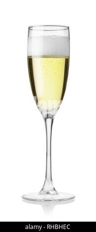 Glass of champagne isolated on white Stock Photo