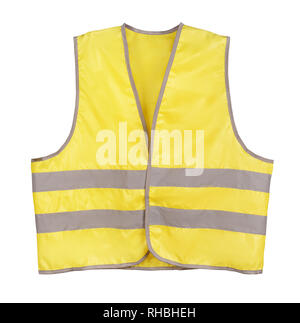 Safety yellow vest isolated on white background. Safety yellow vest ...