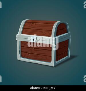 Isometric wooden dower chest Stock Vector