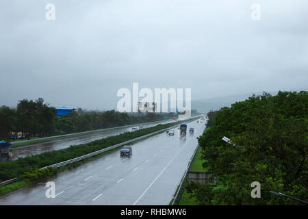 Mumbai  Pune expressway,  view from Malavali, Maharashtra, India Stock Photo