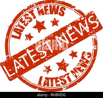 Latest news rubber stamp isolated on white. Icone news, vector latest news icon, latestnews illustration Stock Vector