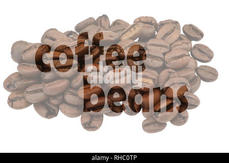 Coffee Beans Close up with Highlighted Text Coffee Beans Stock Photo