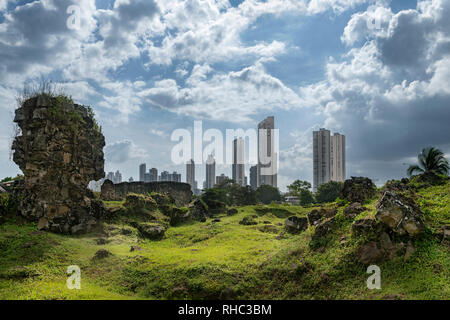 old against new panama Stock Photo