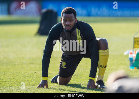 Burton upon Trent, UK. 2nd February 2019. Josh Clarke of Burton Albion before the EFL Sky Bet League 1 match between Burton Albion and Oxford United at the Pirelli Stadium, Burton upon Trent, England on 2 February 2019. Photo by Matthew Buchan.  Editorial use only, license required for commercial use. No use in betting, games or a single club/league/player publications. Credit: UK Sports Pics Ltd/Alamy Live News Stock Photo