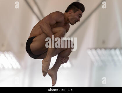 Plymouth, UK. 2nd February 2019. Daniel Goodfellow - COLD in Men's 3M Final during British National Diving Cup 2019 at Plymouth Life Centre on Saturday, 02 February 2019. PLYMOUTH ENGLAND.  (Editorial use only, license required for commercial use. No use in betting, games or a single club/league/player publications.) Credit: Taka G Wu/Alamy News Credit: Taka Wu/Alamy Live News Stock Photo