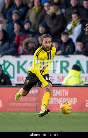 Burton upon Trent, UK . 2nd February 2019. Marcus Harness of Burton Albion during the EFL Sky Bet League 1 match between Burton Albion and Oxford United at the Pirelli Stadium, Burton upon Trent, England on 2 February 2019. Photo by Matthew Buchan.  Editorial use only, license required for commercial use. No use in betting, games or a single club/league/player publications. Credit: UK Sports Pics Ltd/Alamy Live News Stock Photo