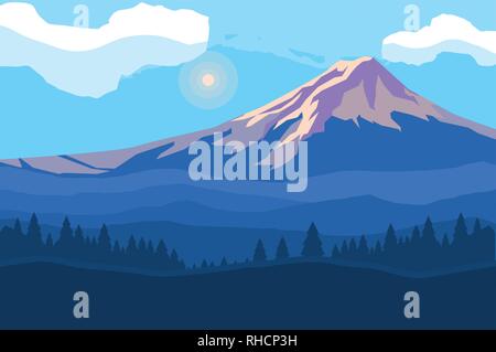 landscape mountainous scene icon vector illustration design Stock Vector