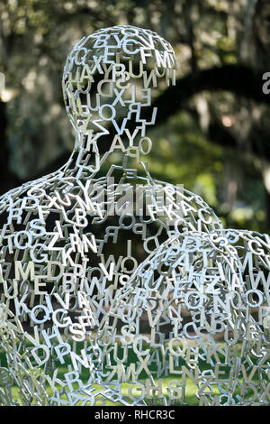 City park, New Orleans Sculpture Garden, New Orleans Museum of Art, Overflow, by Spanish sculptor Jaume Plensa, New Orleans, Louisiana, USA Stock Photo