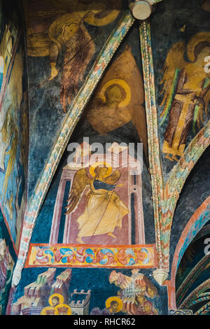 Interior of Chapel of the Holy Trinity in Lublin, Poland. Wall and ceiling frescoes, detail Stock Photo