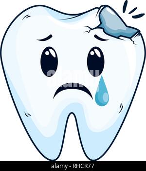 comic tooth broken kawaii character Stock Vector Image & Art - Alamy
