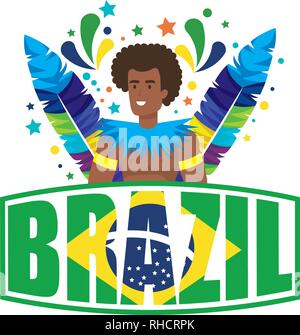 brazilian male dancer with brazil label Stock Vector Image & Art - Alamy