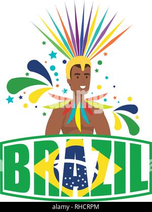 brazilian male dancer with brazil label Stock Vector Image & Art - Alamy