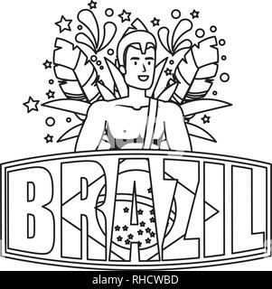 brazilian male dancer with brazil label Stock Vector Image & Art - Alamy