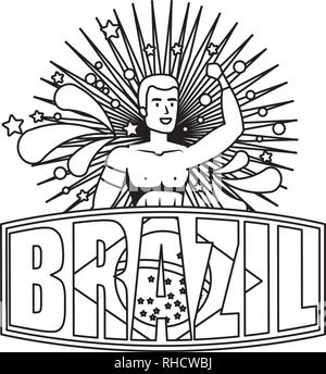 brazilian male dancer with brazil label Stock Vector Image & Art - Alamy