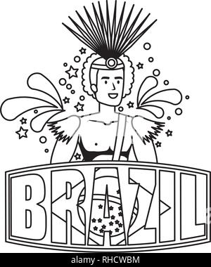 brazilian male dancer with brazil label Stock Vector Image & Art - Alamy