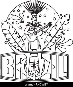 brazilian male dancer with brazil label Stock Vector Image & Art - Alamy