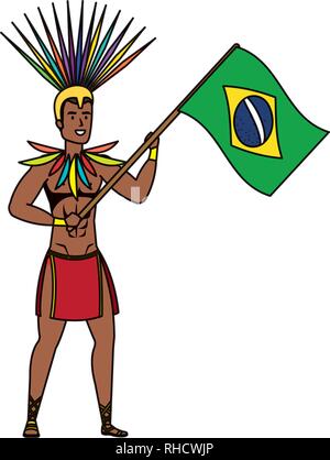 brazilian male dancer waving flag Stock Vector Image & Art - Alamy