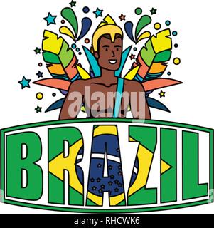 brazilian male dancer with brazil label Stock Vector Image & Art - Alamy