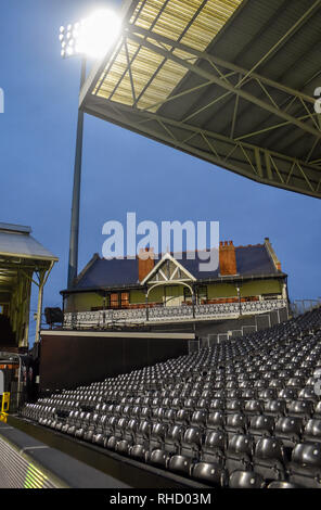 Quiet before the snow storm at Craven Cottage during the premier League match between Fulham and Brighton & Hove Albion at Craven Cottage . 29 January 2019 Editorial use only. No merchandising. For Football images FA and Premier League restrictions apply inc. no internet/mobile usage without FAPL license - for details contact Football Dataco Stock Photo