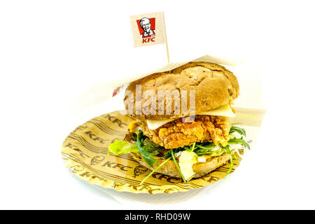 KFC Burger, Grande Cheeser Burger Stock Photo