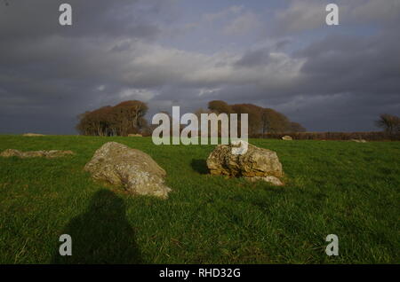 Kingston Russell Stone Circle. The Macmillan Way. Long-distance trail. Dorset. England. UK Stock Photo