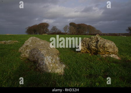 Kingston Russell Stone Circle. The Macmillan Way. Long-distance trail. Dorset. England. UK Stock Photo