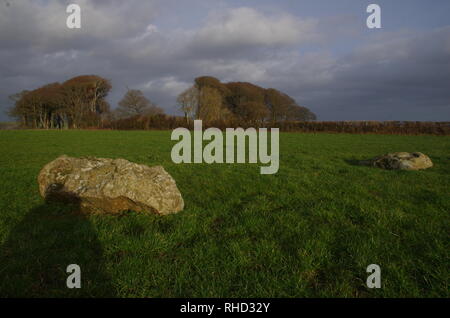 Kingston Russell Stone Circle. The Macmillan Way. Long-distance trail. Dorset. England. UK Stock Photo