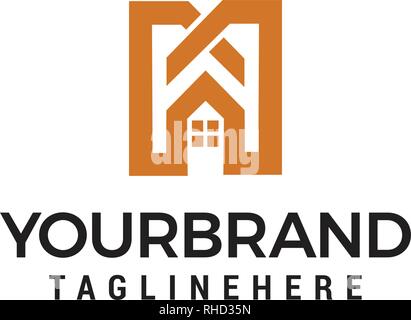 Letter M real estate sign logo icon design template Stock Vector