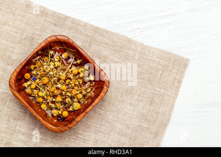 Dry chamomile flowers. Clean beauty Stock Photo