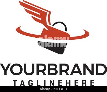 bag flying business Logo Template vector icon design Stock Vector