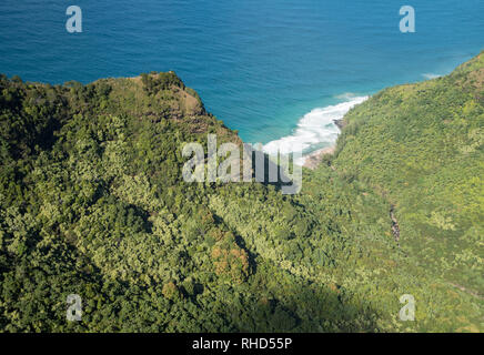 Garden Island of Kauai from helicopter tour Stock Photo