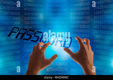 computer password theft concept, rising concern about security of password in internet Stock Photo