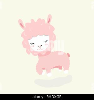 Cute sheep in flat style. Stock Vector