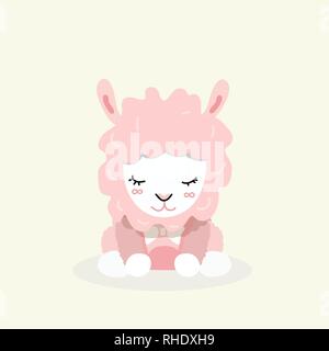 Cute sheep in flat style. Stock Vector