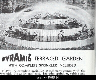 . Bolgiano's spring 1969. Nurseries (Horticulture) Catalogs; Bulbs (Plants) Catalogs; Seeds Catalogs; Vegetables Catalogs; Gardening Equipment and supplies Catalogs. WITH COMPLETE SPRINKLER INCLUDED NOW! A complete sprinkler attachment comes with the Pyramid. No additional cost. Includes sprinkler, tubing and hose connection. Connects to garden hose. Corrugated aluminum bands form three planting terraces. Recommended for planting 50 Everbearing Strawberry plants. Attractive when planted with annual flowers. Or use your Pyramid as a vegetable garden. Saves space. Easy to pick. PYRAMID. 6 ft. in Stock Photo