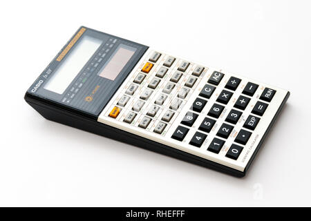 Rome, Italy - Februar 02, 2013: Vintage scientific calculator from late 80s Stock Photo