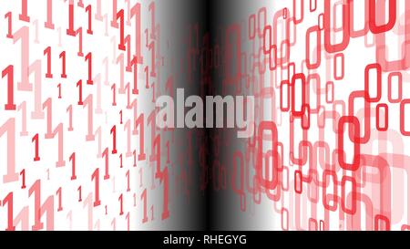 Computing numbers chaos, new technology data processing Stock Vector