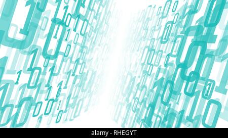 Cyberspace vector digital computer cloud, random numbers chaos. Artificial intelligence database Stock Vector