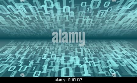 Binary code algorithm machine learning, abstract vector technology backgrounds Stock Vector
